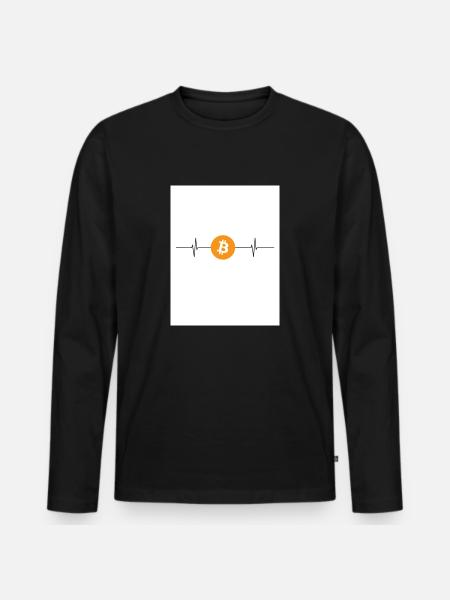 Bitcoinherzschlag - Männer Premium Bio Langarmshirt - Schwarz