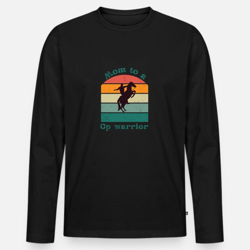 Mutter eines cp-Kriegers - Männer Premium Bio Langarmshirt - Schwarz