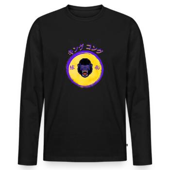 Gorilla_Scream - Men's Premium Organic Long Sleeve Shirt - black - Front - Nico (187cm)