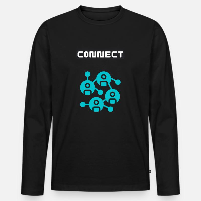Internet Connect together - Männer Premium Bio Langarmshirt - Schwarz