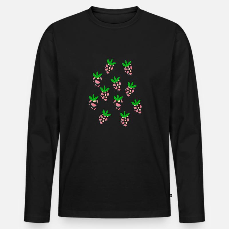 Melone oder Erdbeere? - Männer Premium Bio Langarmshirt - Schwarz