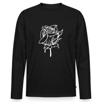 Flower Blume Pflanze - Männer Premium Bio Langarmshirt - Schwarz - Vorne - Nico (187cm)