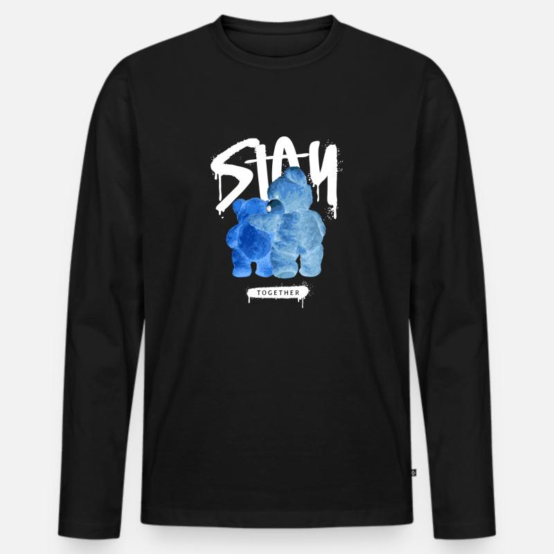 Bearstreet - Männer Premium Bio Langarmshirt - Schwarz