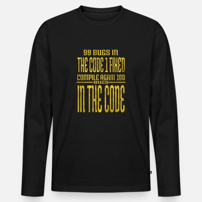 frontend developer computer programming present - Männer Premium Bio Langarmshirt - Schwarz