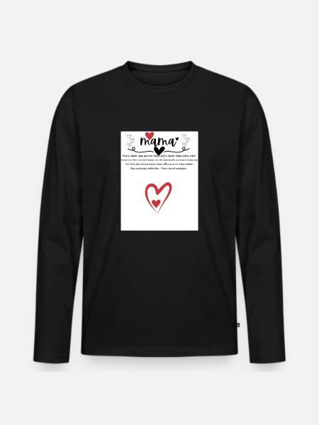 Danke Mama - Männer Premium Bio Langarmshirt - Schwarz