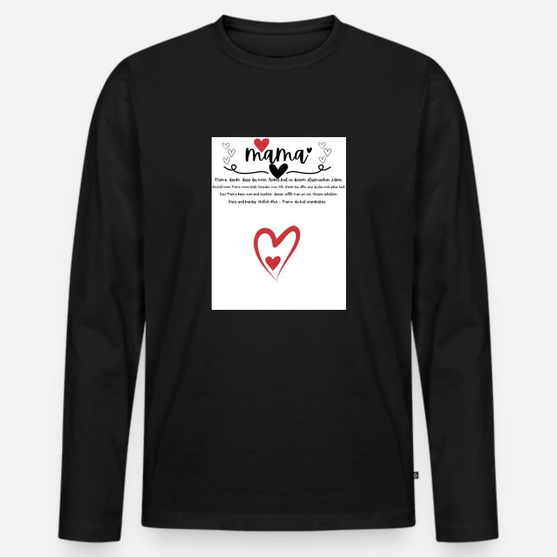 Danke Mama - Männer Premium Bio Langarmshirt - Schwarz