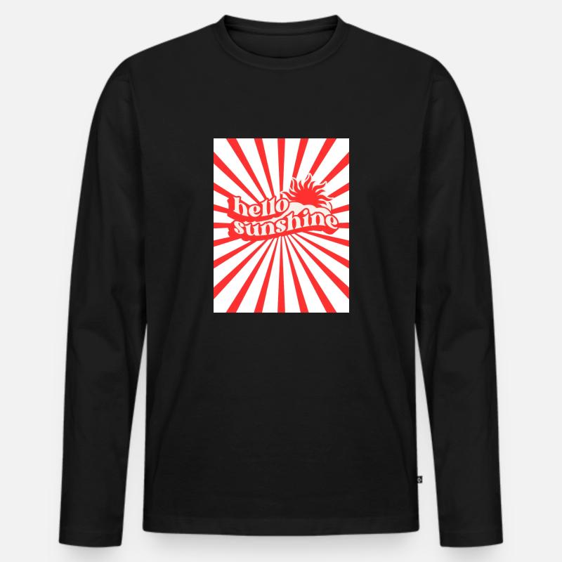 Retro summer - Männer Premium Bio Langarmshirt - Schwarz
