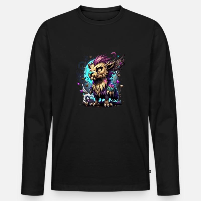 Graffiti Monster - Männer Premium Bio Langarmshirt - Schwarz