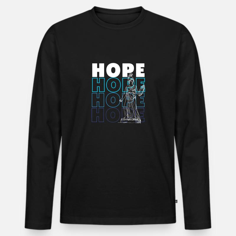 Hoffnung - Männer Premium Bio Langarmshirt - Schwarz