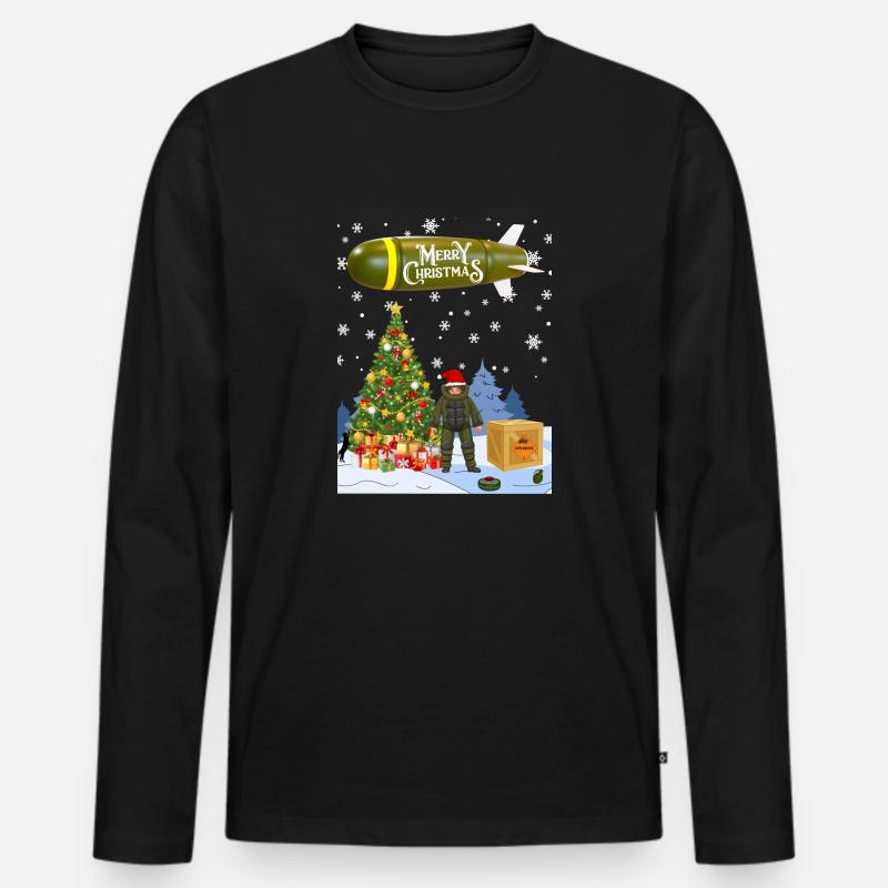 EOD Weihnachten - Männer Premium Bio Langarmshirt - Schwarz