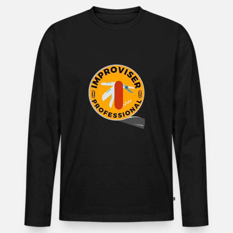Improvisator Profi - Männer Premium Bio Langarmshirt - Schwarz