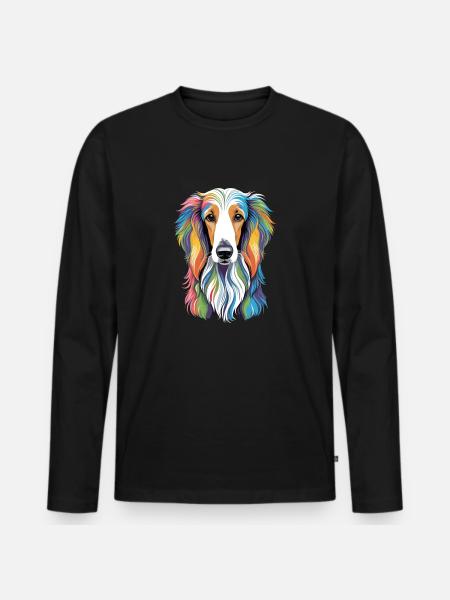 Afghan Hound - Men's Premium Organic Long Sleeve Shirt - black