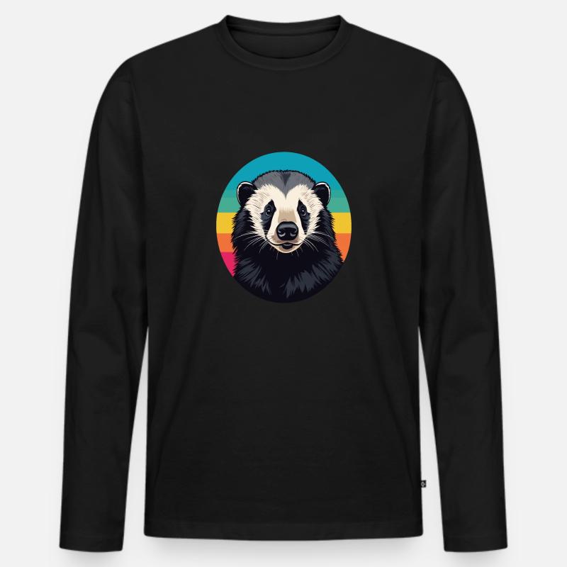 Honigdachs - Männer Premium Bio Langarmshirt - Schwarz