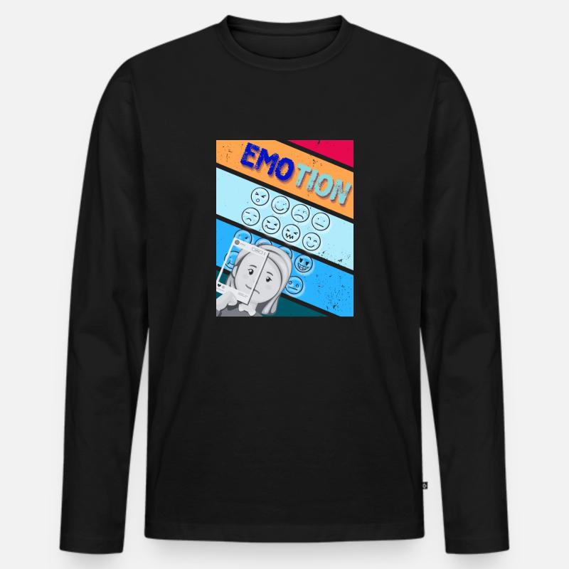 EMOtion Emotionen - Männer Premium Bio Langarmshirt - Schwarz