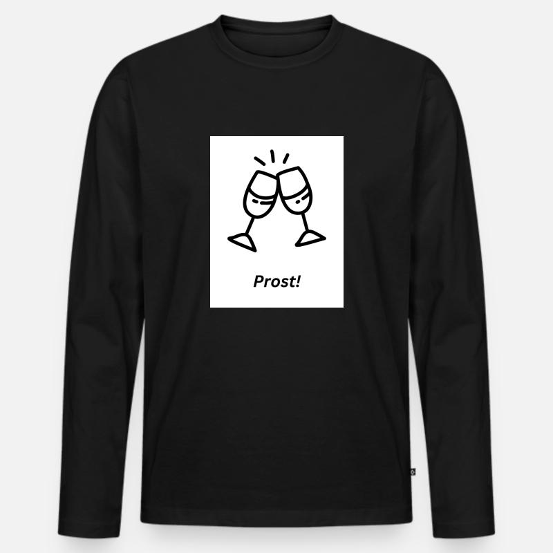 Prost Party - Männer Premium Bio Langarmshirt - Schwarz