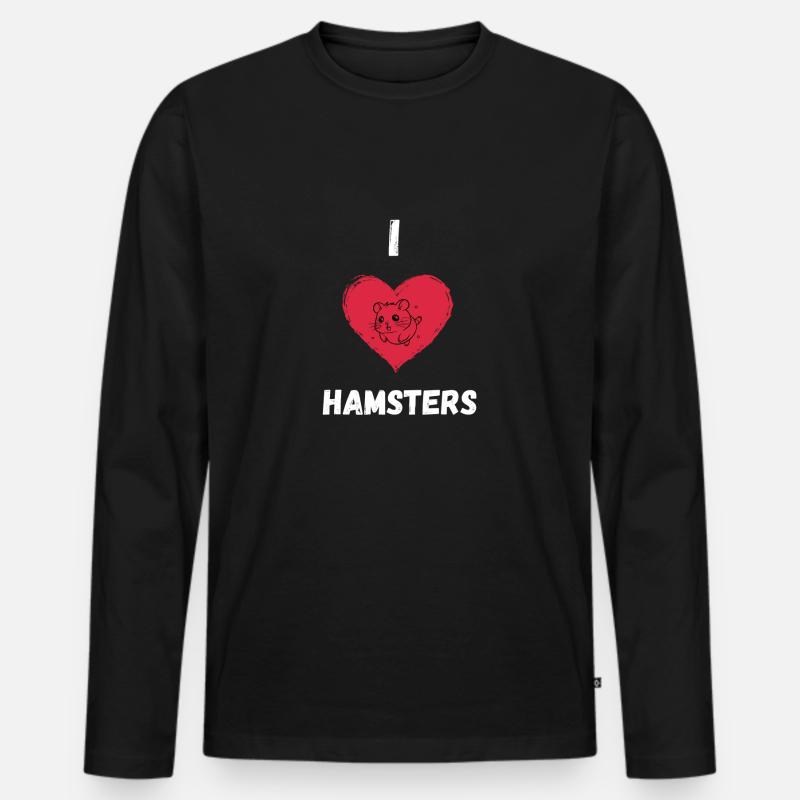 Ich liebe Hamster - Männer Premium Bio Langarmshirt - Schwarz