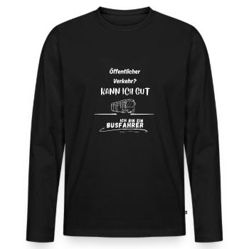 Busfahrer lustig humorvoll Gag Geschenk - Männer Premium Bio Langarmshirt - Schwarz - Vorne - Nico (187cm)