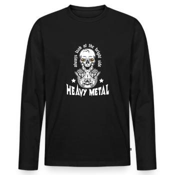 Heavy Metal Design Always look at the bright side - Men's Premium Organic Long Sleeve Shirt - black - Front - Nico (187cm)