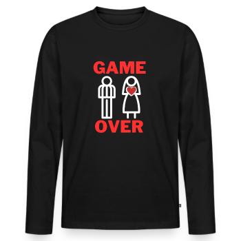 Hen party, wedding - Men's Premium Organic Long Sleeve Shirt - black - Front - Nico (187cm)