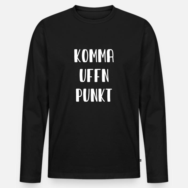 Berlin Dialekt - Komma Uffn Punkt - Männer Premium Bio Langarmshirt - Schwarz