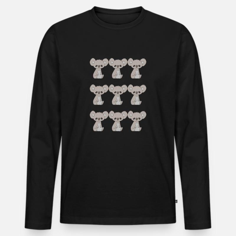koala 9fach - Männer Premium Bio Langarmshirt - Schwarz