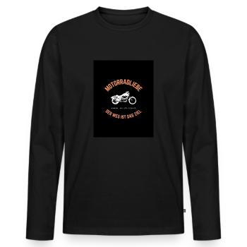 Motorradliebe - Männer Premium Bio Langarmshirt - Schwarz - Vorne - Nico (187cm)