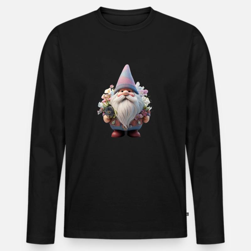 Gartenzwerg Design Blumenflüsterer - Männer Premium Bio Langarmshirt - Schwarz