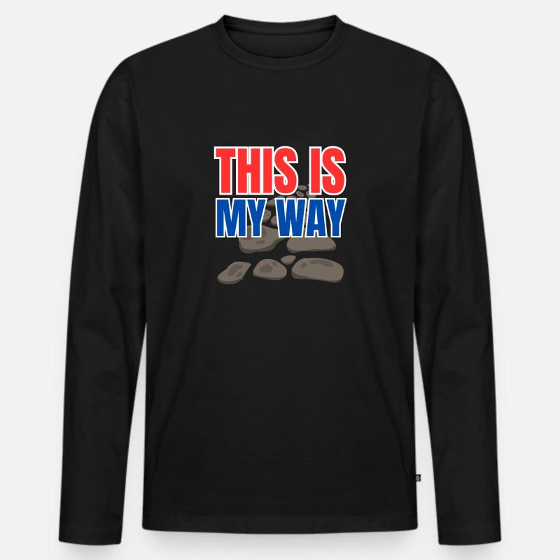 This is my way - Männer Premium Bio Langarmshirt - Schwarz
