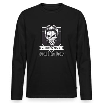 Scull on tour - Männer Premium Bio Langarmshirt - Schwarz - Vorne - Nico (187cm)