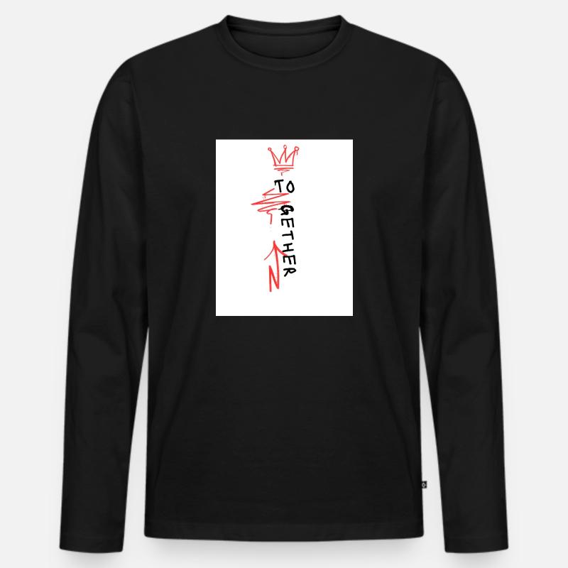Together - Männer Premium Bio Langarmshirt - Schwarz