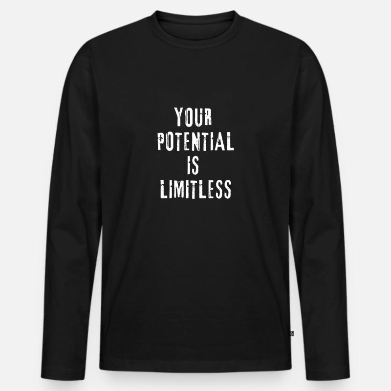 Your potential is limitless - Männer Premium Bio Langarmshirt - Schwarz