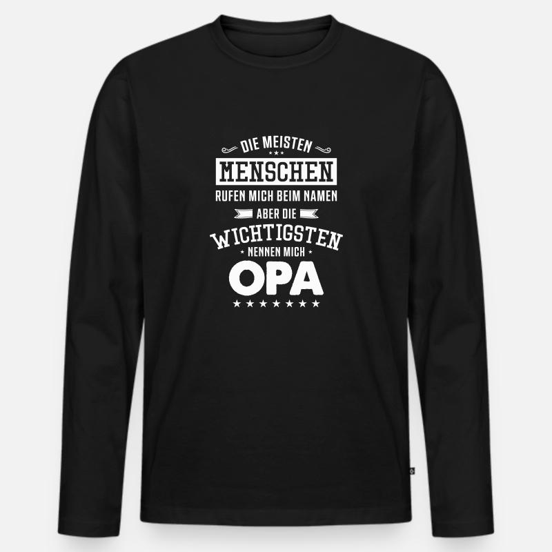 opa spruch - Männer Premium Bio Langarmshirt - Schwarz