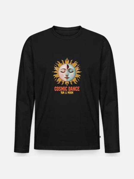Cosmic Dance Spirituality Gift - Men's Premium Organic Long Sleeve Shirt - black