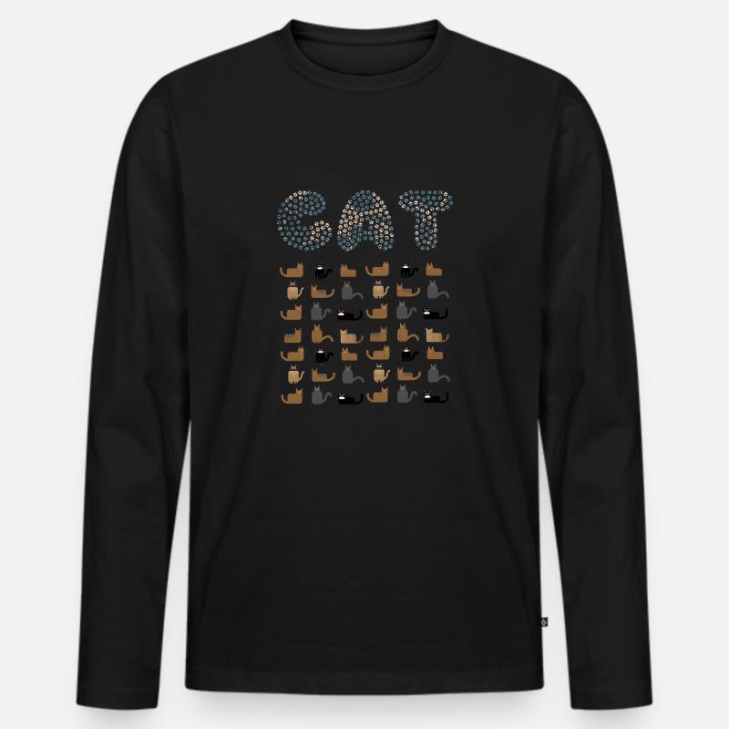 CAT-Mosaik-Briefe - Männer Premium Bio Langarmshirt - Schwarz
