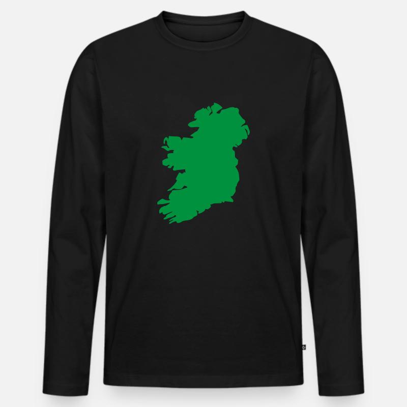 Irland - Männer Premium Bio Langarmshirt - Schwarz