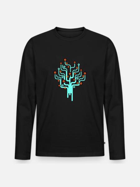 baum2_3f - Männer Premium Bio Langarmshirt - Schwarz