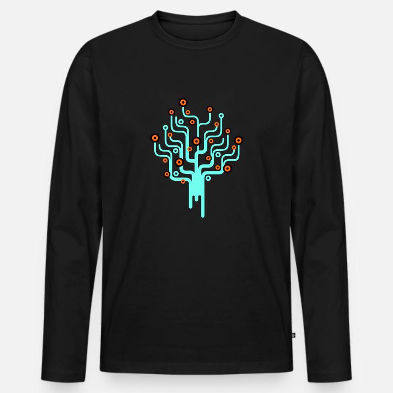 baum2_3f - Männer Premium Bio Langarmshirt - Schwarz