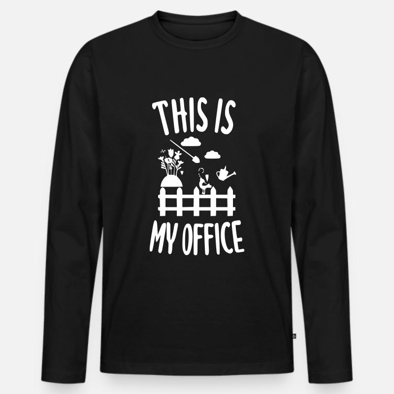 This is my office - Männer Premium Bio Langarmshirt - Schwarz
