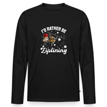 Zipline Hobby Zip Line Leisure Forest Nature - Men's Premium Organic Long Sleeve Shirt - black - Front - Nico (187cm)