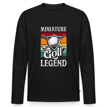 Miniaturgolf-Legende Miniaturgolfer - Männer Premium Bio Langarmshirt - Schwarz - Vorne - Nico (187cm)