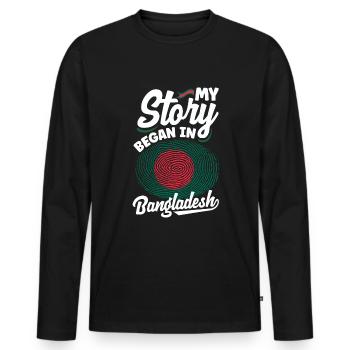 Bangladesh Bangladesh Citation du drapeau bangladais - T-shirt manches longues Premium bio Homme - noir - Devant - Nico (187cm)