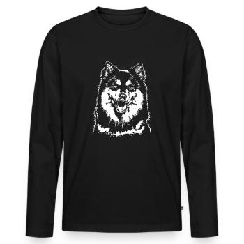FINNISH LAPPHUND dog dogs Wilsigns - Men's Premium Organic Long Sleeve Shirt - black - Front - Nico (187cm)