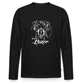 Allemand BOXER Portrait Chiens Chien Wilsigns - T-shirt manches longues Premium bio Homme - noir - Devant - Nico (187cm)