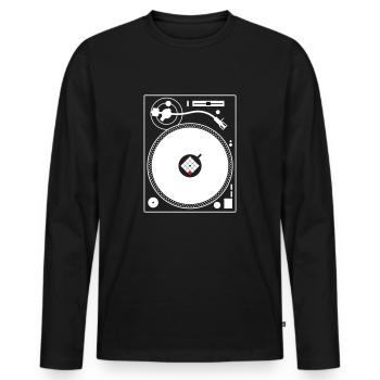 PLATTENSPIELER VINYL DJ TURNTABLE - Männer Premium Bio Langarmshirt - Schwarz - Vorne - Nico (187cm)