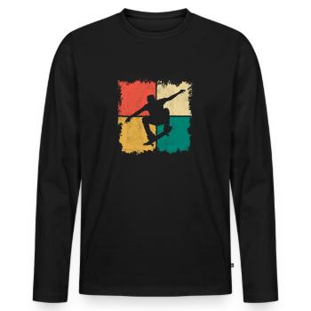 Skateboarding Tricks Skater Stunt Skateboard - Männer Premium Bio Langarmshirt - Schwarz - Vorne - Nico (187cm)