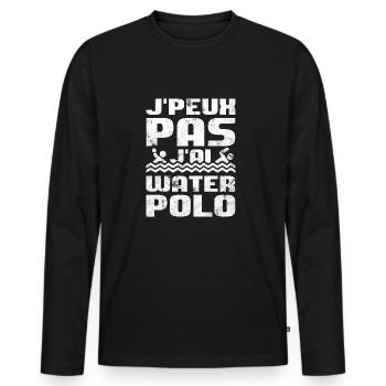 Je Peux Pas J'ai Water-Polo Humour - T-shirt manches longues Premium bio Homme - noir - Devant - Nico (187cm)