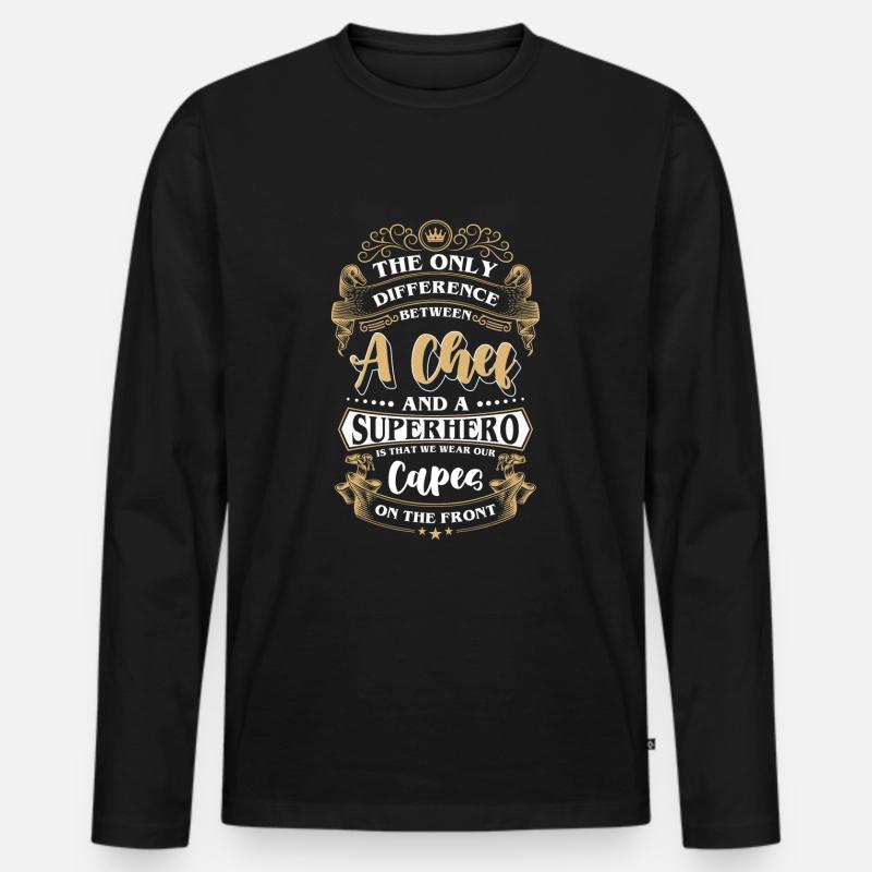 Küchenchef Küche Kochmütze Kochkunst - Männer Premium Bio Langarmshirt - Schwarz