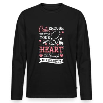 Arzt Notfall Wunde - Männer Premium Bio Langarmshirt - Schwarz - Vorne - Nico (187cm)