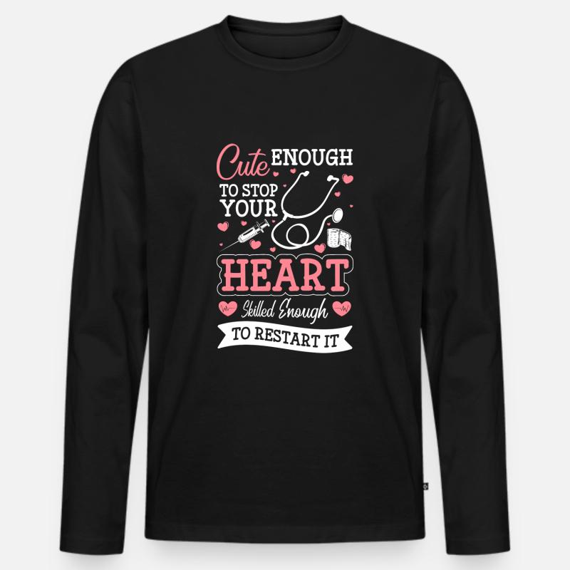 Arzt Notfall Wunde - Männer Premium Bio Langarmshirt - Schwarz