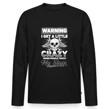 Do not touch - Men's Premium Organic Long Sleeve Shirt - black - Front - Nico (187cm)